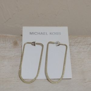Michael Kors Gold/Brass Long Hoop Earrings